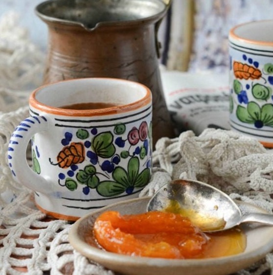 Greek coffee with spoon sweet
